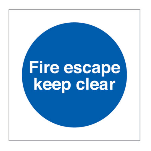 Fire Escape Keep Clear Sign (30024V)